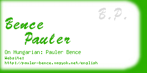 bence pauler business card